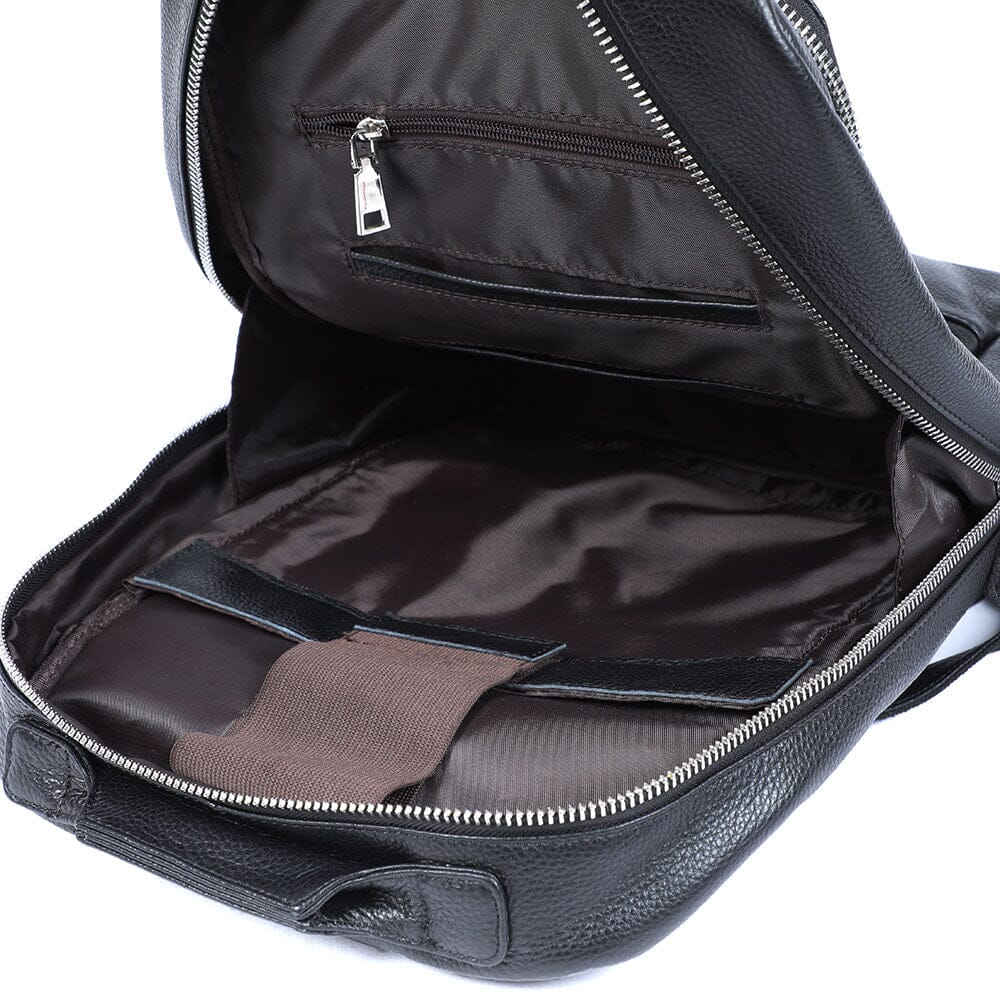 Black Leather Bookbag | DÔME - Image 9