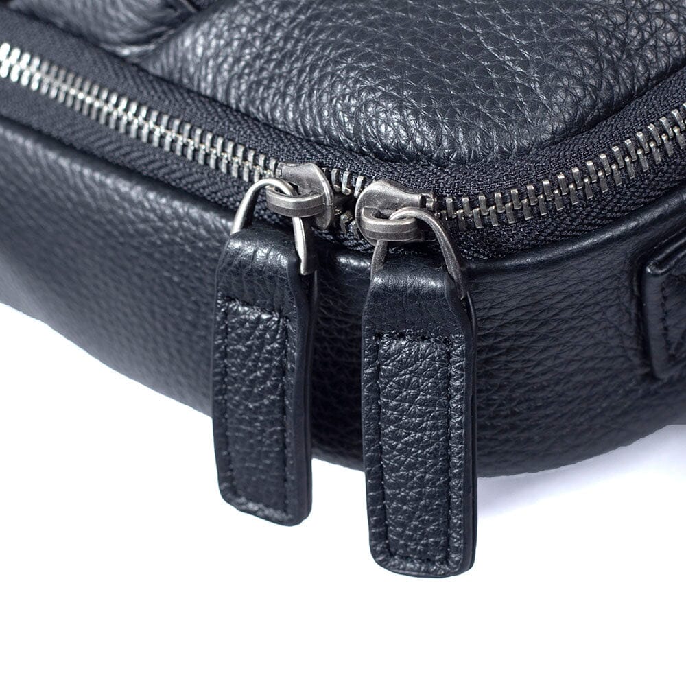 Black Leather Laptop Backpack | STEELE - Image 13