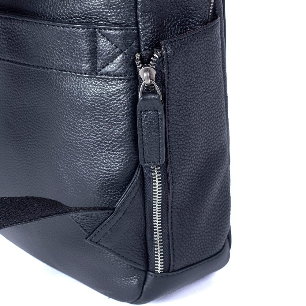 Black Leather Laptop Backpack | STEELE - Image 15