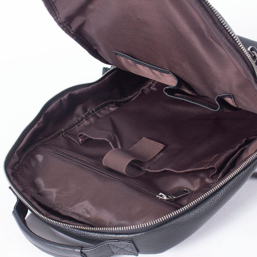 Black Leather Laptop Backpack | STEELE - Image 7