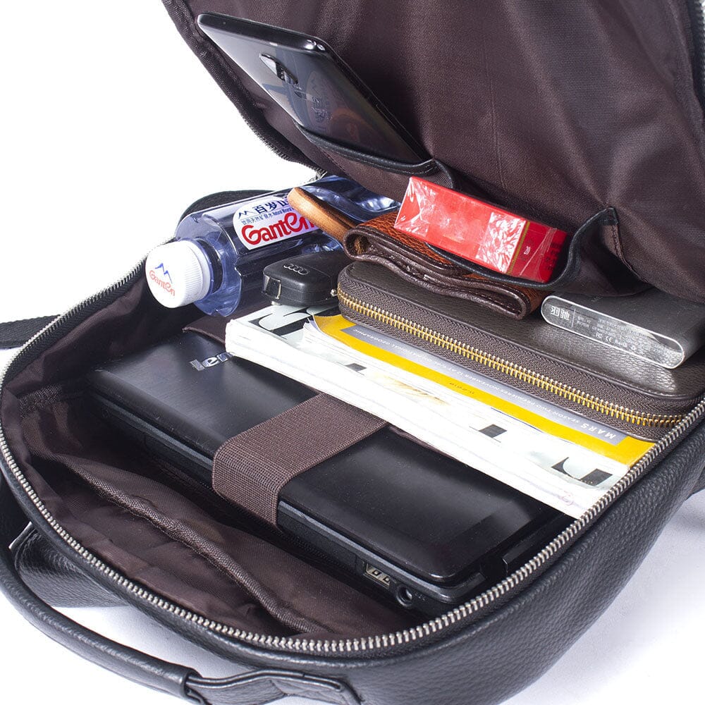 Black Leather Laptop Backpack | STEELE - Image 8