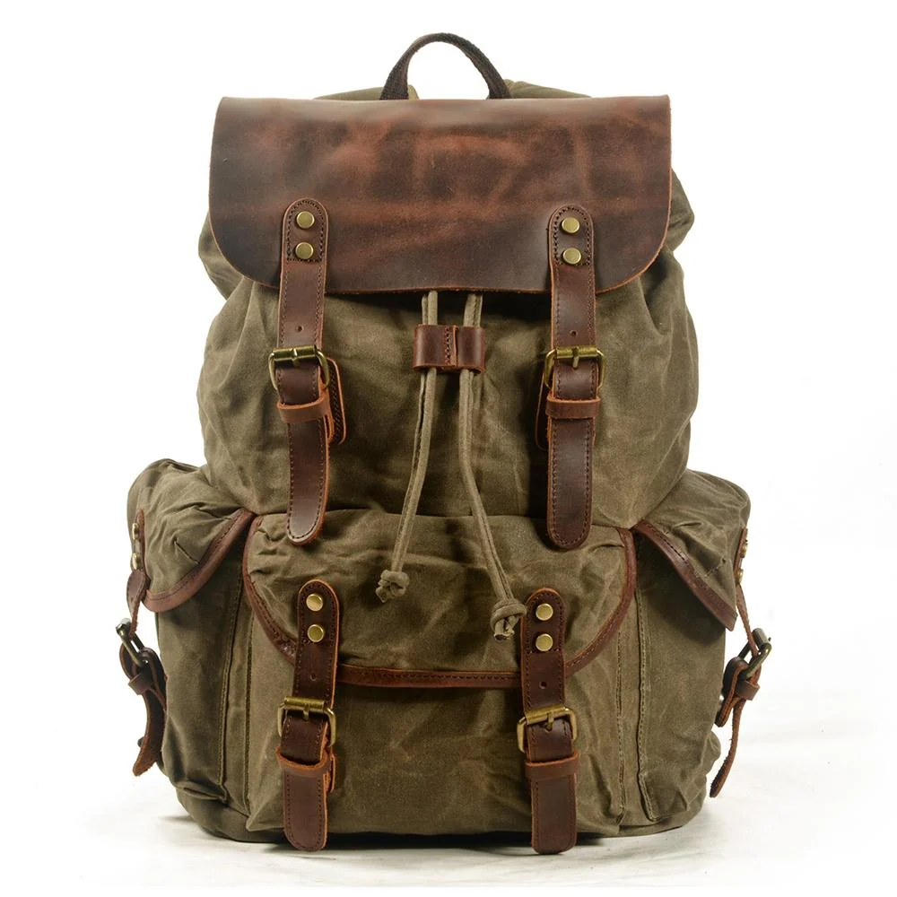 Canvas Leather Backpack | MALMÖ - Image 3