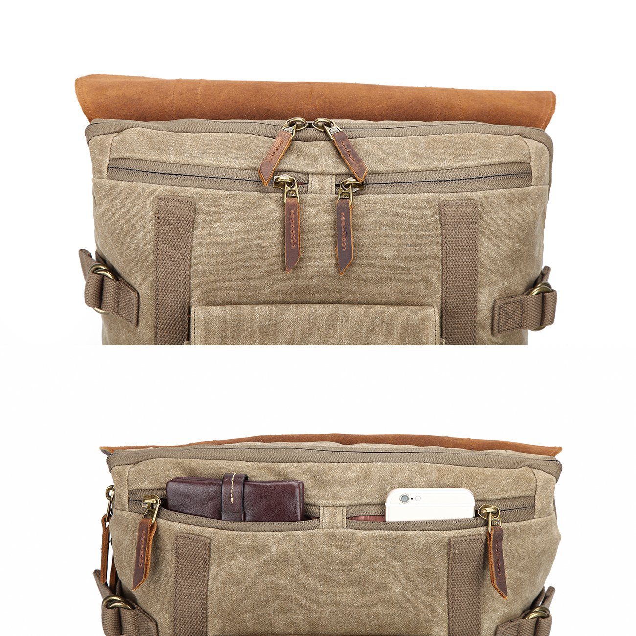Canvas and Leather Camera Backpack | HALIBURTON - Image 6