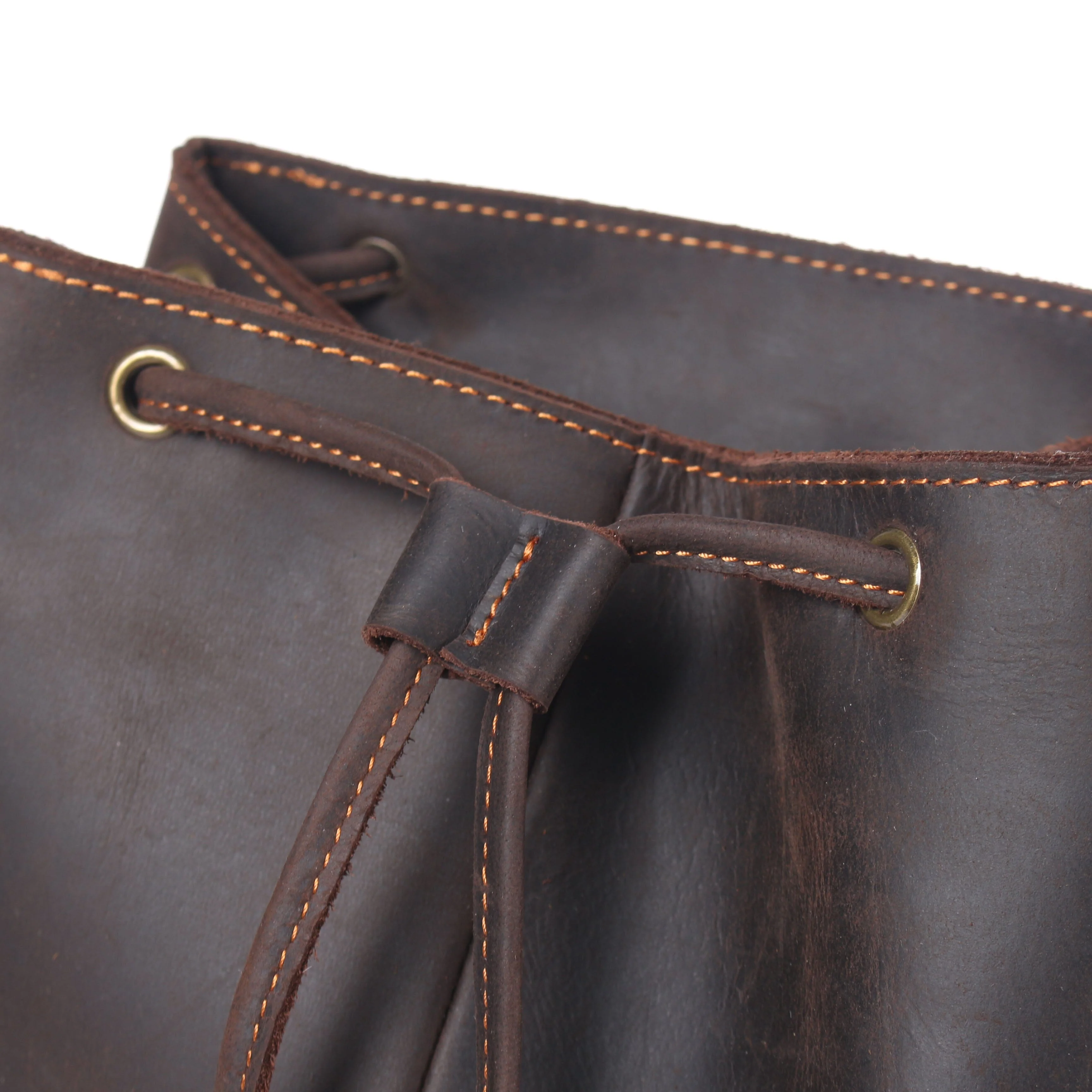 Leather Drawstring Backpack | DASHAN - Image 11