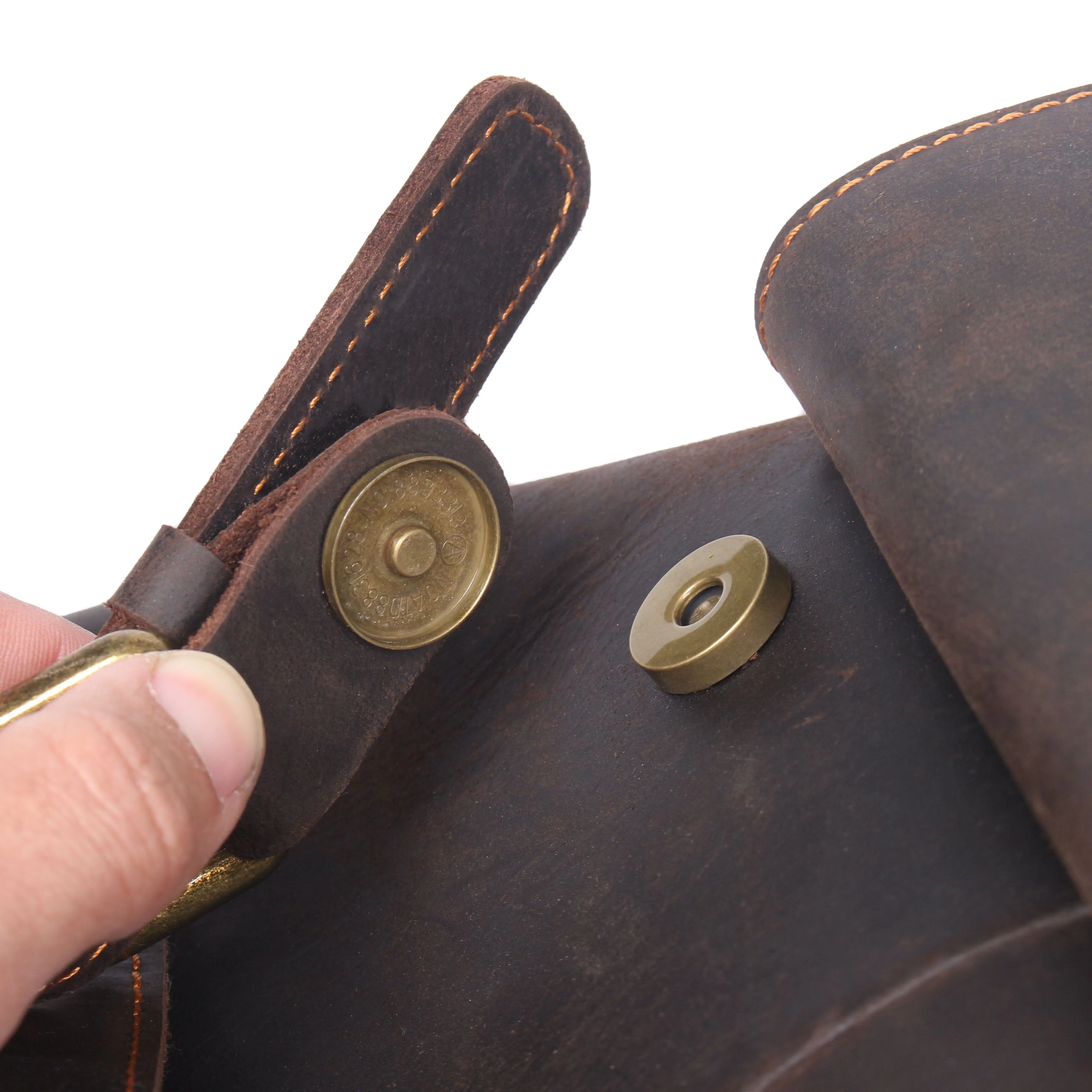 Leather Drawstring Backpack | DASHAN - Image 16