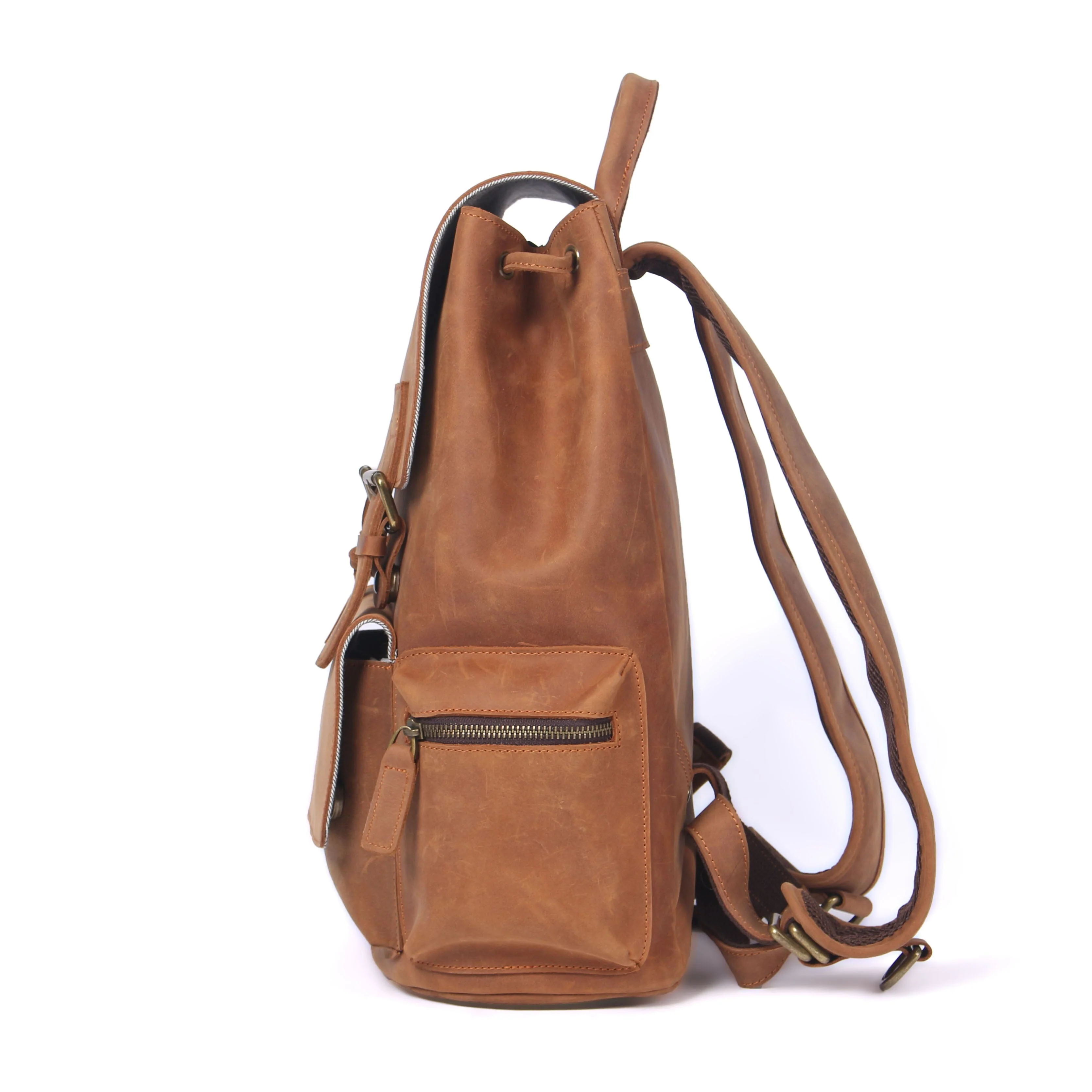 Leather Drawstring Backpack | DASHAN - Image 4