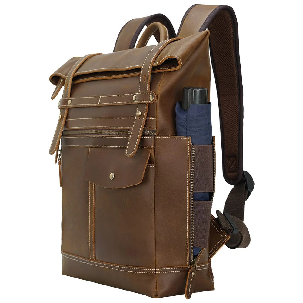 Leather Laptop Bookbag | VINSON - Image 15