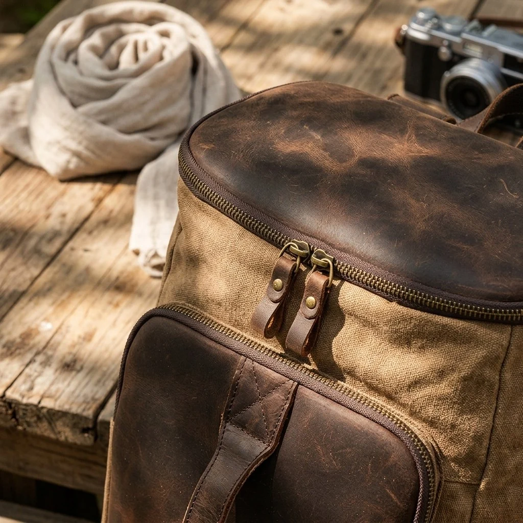 Vintage Canvas Rucksack | AMSTERDAM - Image 9
