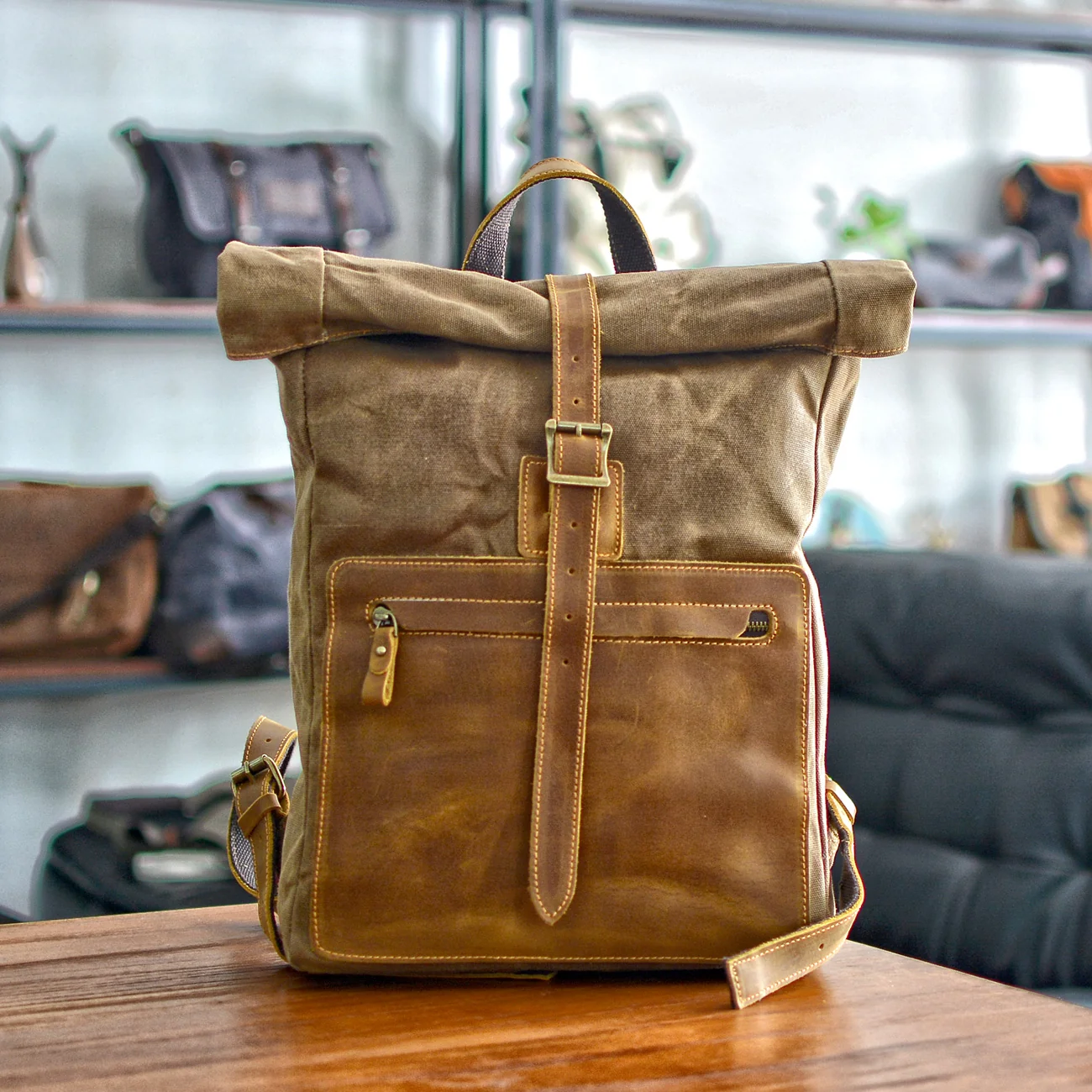 Waxed Canvas Rucksack | HANOVER - Image 22